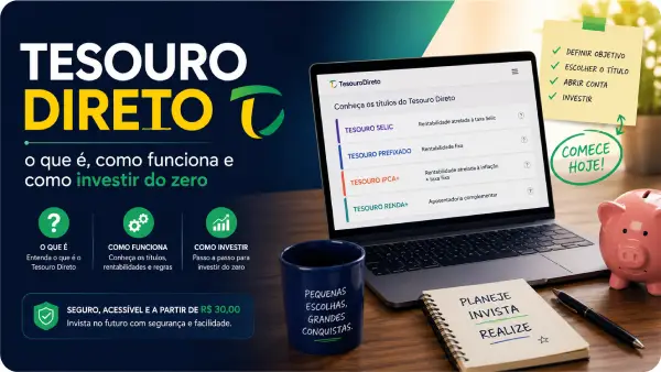 Pessoa acessando o Tesouro Direto pelo celular — como investir do zero